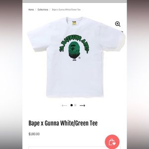 Bape X Gunna white/Green tee